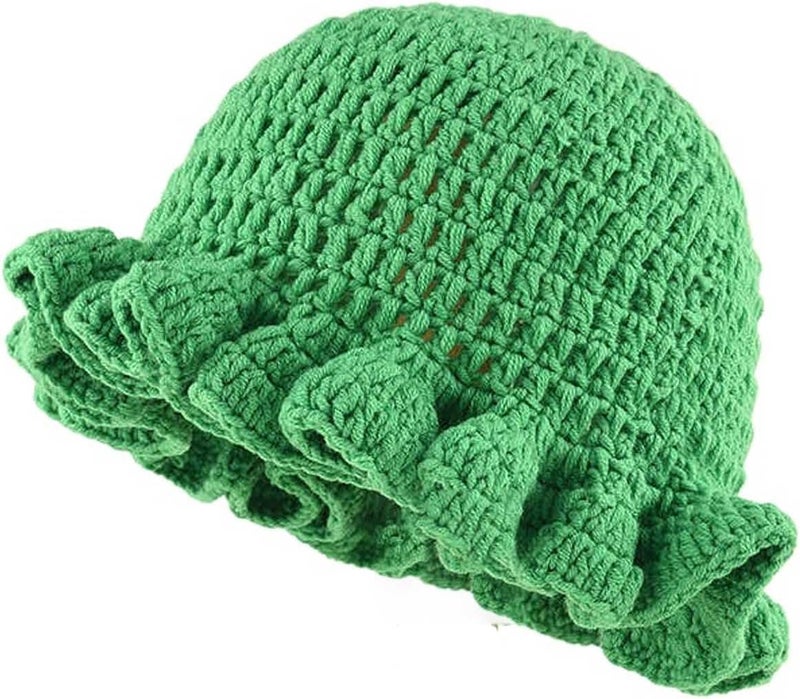 Ahouws Crochet Bucket Hat Women Trendy Knit Floppy Cap Cute Boho Handmade Beanies Outdoor Boho Travel Fishing Hat - Image 1